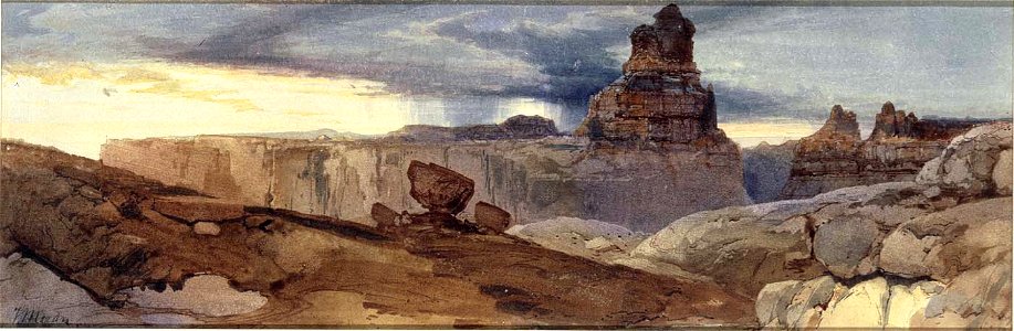 Thomas Moran - Shin-Au-Av-Tu-Weap (God Land), CaÌ±on of the Colorado. Utah Ter. - 1930.12.42 - Smithsonian American Art Museum
