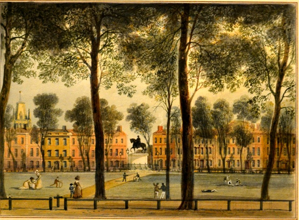 Thomas L. Rowbotham - Queen Square en regardant du sud-ouest (1827) a