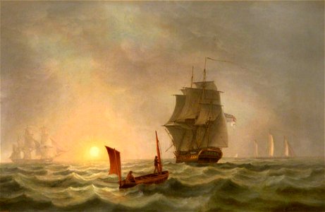 Thomas Luny (1759-1837) (attributed to) - Seascape with Shipping - 1258734 - National Trust