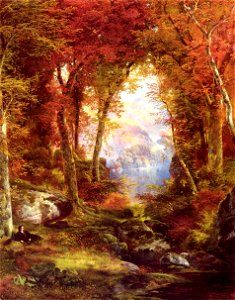 Thomas Moran - Under the Trees. Free illustration for personal and commercial use.