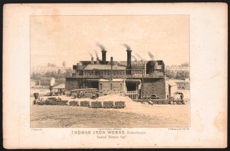 Thomas Iron Works, Hockendauqua. Samuel Thomas Supt. - L. Crepon lith. ; Amb. of P.H. (i.e., H.P.) Osborn Bethlehem ; P.S. Duval & Son's Lith. Phil. LCCN2014648360