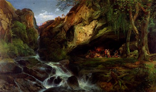Thomas Moran - Salvator Rosa Sketching the Banditti
