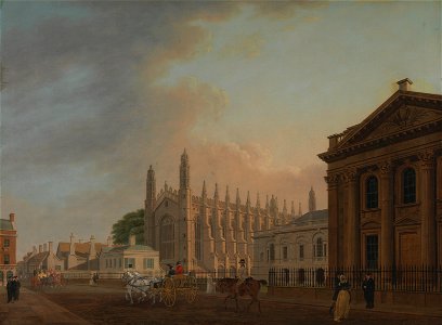 Thomas Malton the Younger - King's Parade, Cambridge - Google Art Project