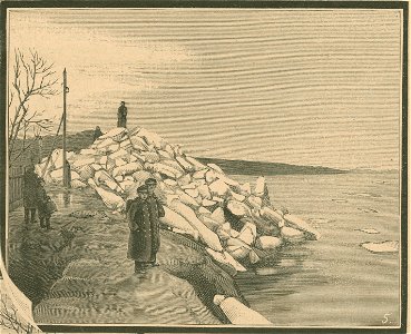 Wylew Wisły ... 5 Kra wyrzucona na bulwar prazki widok od strony mostu Rysował z natury J. A. Austen Ryt. S. Antoszewicz (77866)