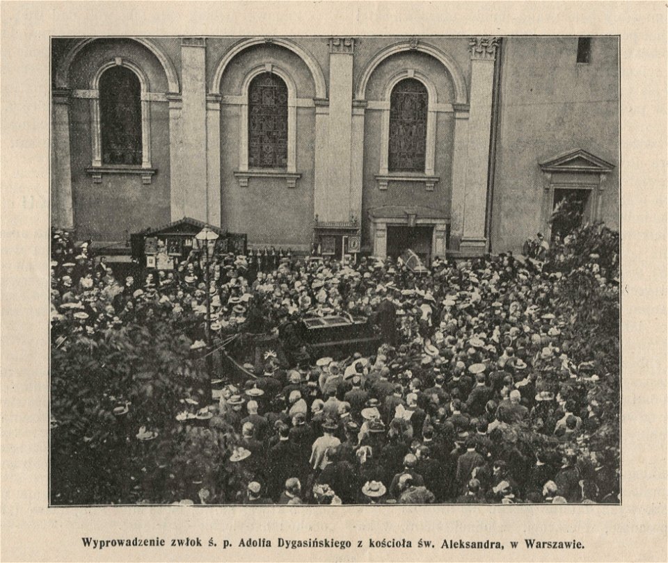 Wyprowadzenie zwłok ś. p. Adolfa Dygasińskiego z kościoła św. Aleksandra w Warszawie (55683)