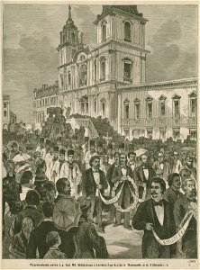 Wyprowadzenie zwłok ś. p. Kazimierza Władysława Wójcickiegowłaśc. Wóycickiego z kościoła Św. Krzyża w Warszawie w dniu 5 sierpnia r. b. (81210)