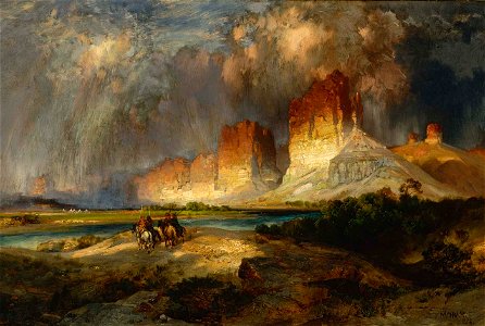 Thomas Moran - Cliffs of the Upper Colorado River, Wyoming Territory - 1936.12.4 - Smithsonian American Art Museum. Free illustration for personal and commercial use.