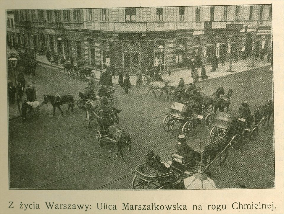 Z życia Warszawy Ulica Marszałkowska na rogu Chmielnej (79306)