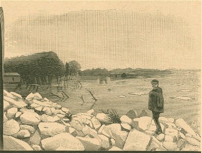 Wylew Wisły ... 4 Stacya zimowa dla statków w łasze przy Saskiej Kępie Rysował z natury J. A. Austen Ryt. S. Antoszewicz (77865)