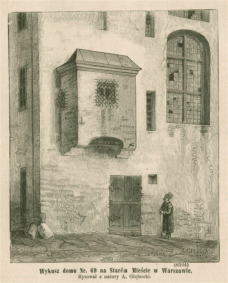 Wykusz domu Nr. 69 na Starem Mieście w Warszawie Rysował z natury A. Głębocki (79853)
