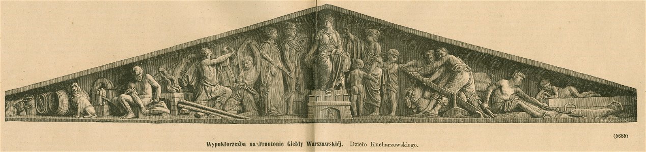 Wypukłorzeźba na Frontonie Giełdy Warszawskiej Dzieło Kucharzewskiego (81901)