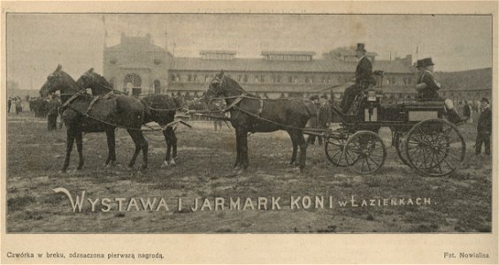 Wystawa i jarmark koni w Łazienkach- Czwórka w breku odznaczona pierwszą nagrodą (54116)