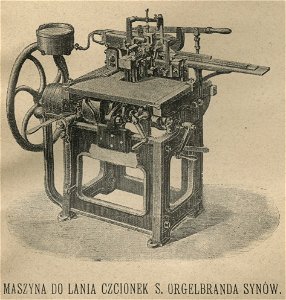 Wystawa wyrobów metalowych w siedzibie cyrku na ul. Ordynackiej - Maszyna do lania czcionek S. Orgelbranda Synów (60668)