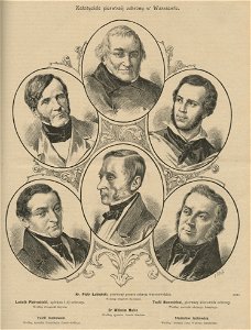 Założyciele pierwszej ochrony w Warszawie, Hr Piotr Łubieński , Ludwik Pietrusiński , Teofil Nowosielski , Wilhelm Malcz , Teofil Janikowski , Stanisław Jachowicz (59004)