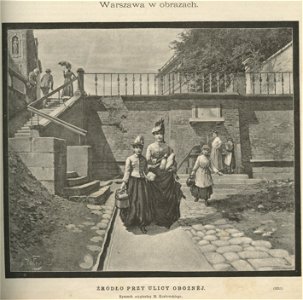 Źródło przy ulicy Oboźnej - Rysunek oryginalny M. Kozłowskiego (59841)