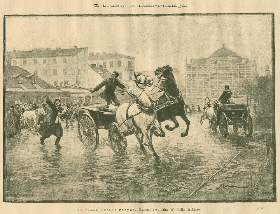 Z bruku warszawskiego. Na placu Trzech Krzyży (59227)