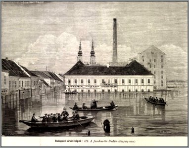 Árvízkép, Fazekas tér, Budán. Mo. és a Nagyvilág, 1876
