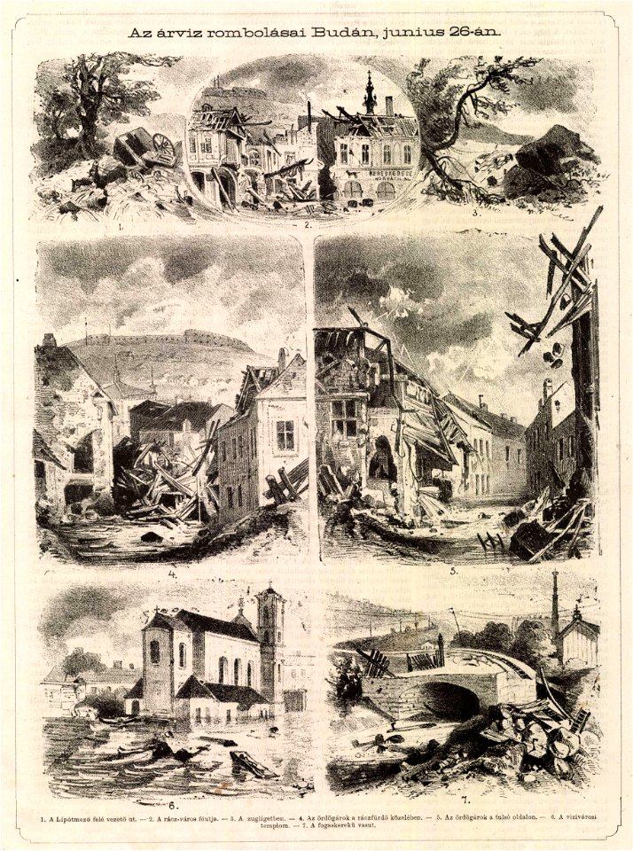 Árvíz rombolása Budán 1, Mo. és a Nagyvilág, 1875