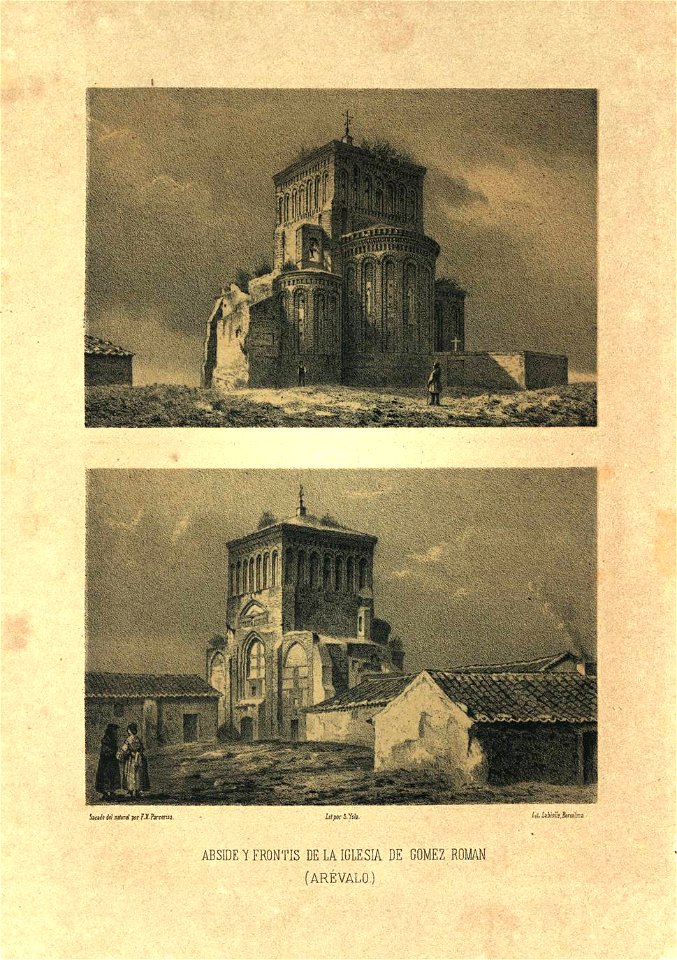 Ábside y frontis de la Iglesia de Gómez Román (Arévalo) (1865) - Parcerisa, F. J.