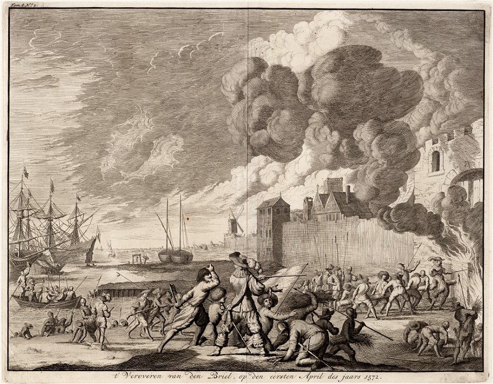 ´t Veroveren van Den Briel, op den eersten april des jaars 1572 (Jan Luyken, 1679)