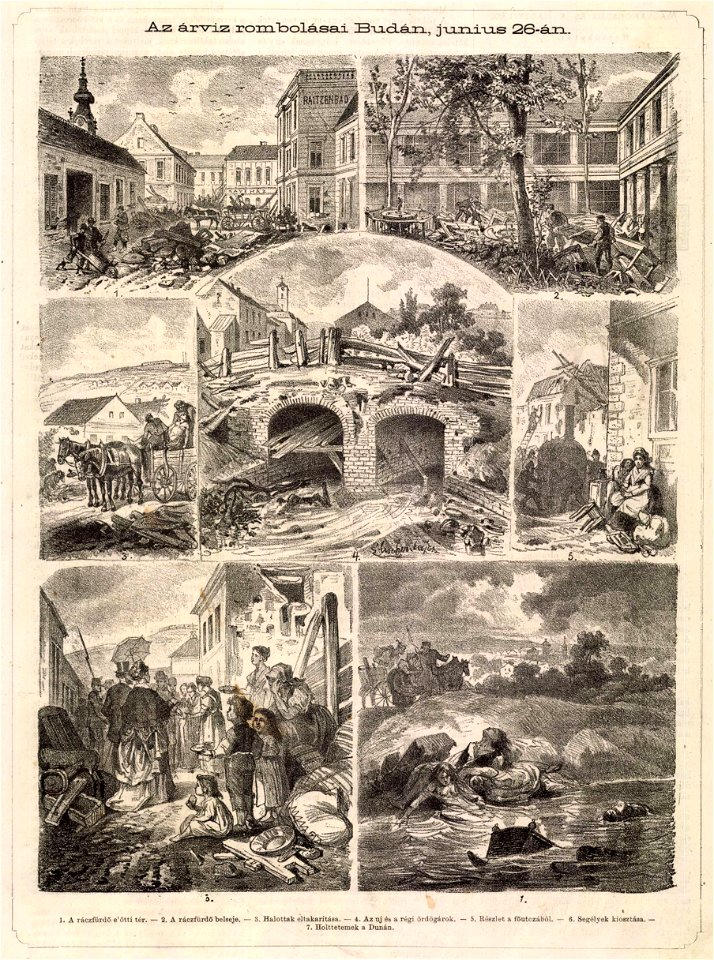 Árvíz rombolása Budán 2, Mo. és a Nagyvilág, 1875