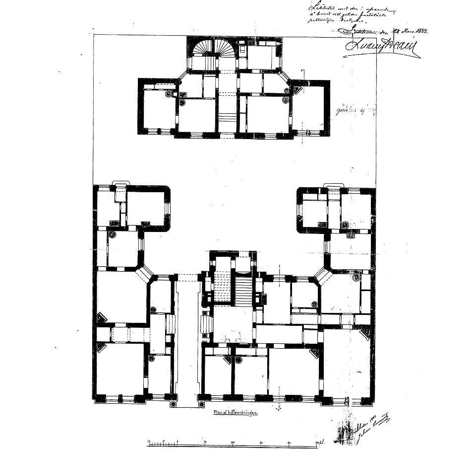 Älgen 23, bottenvån, ritning 1888