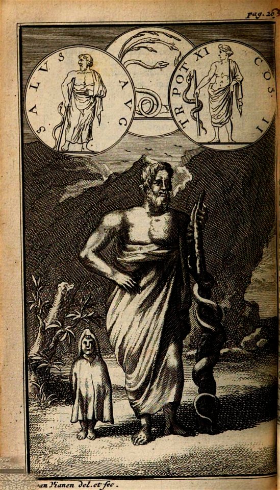 Æsculapius — Pantheum mythicum, ed. 5ª (BL)
