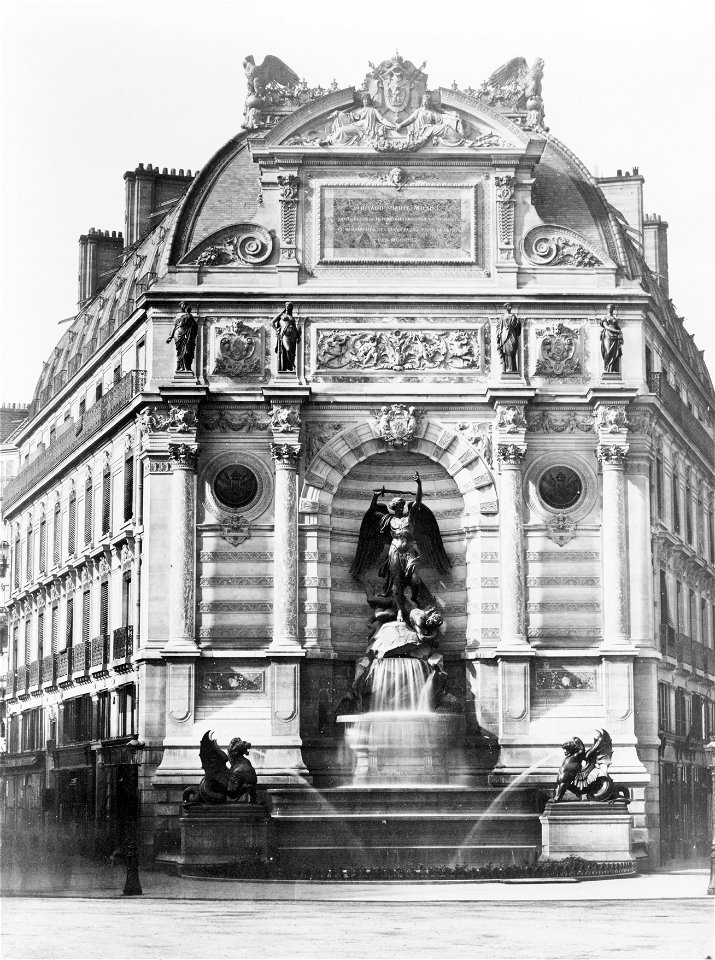 Édouard Baldus, Fountain de Saint Michel, between 1851 and 1870