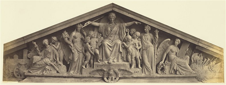 Édouard Baldus, Pediment of the Pavillon Richelieu, Louvre, Paris - Getty Museum
