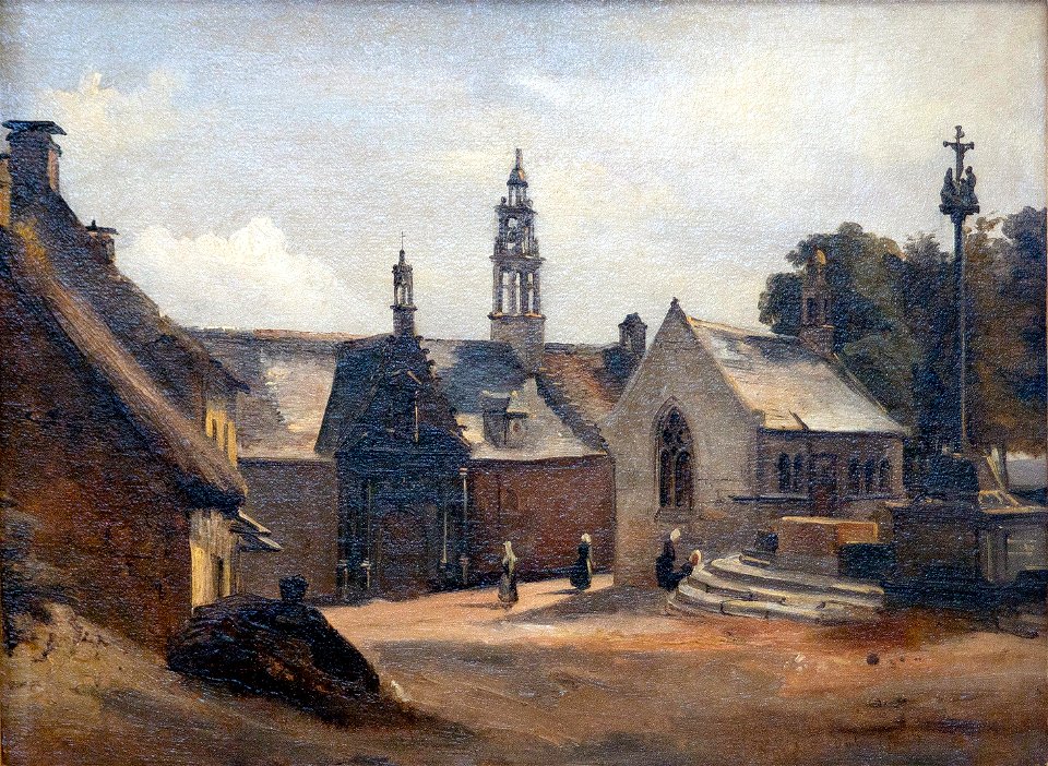 École française 19ème 1845c Daoulas, la chapelle Sainte Anne