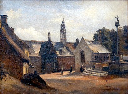 École française 19ème 1845c Daoulas, la chapelle Sainte Anne
