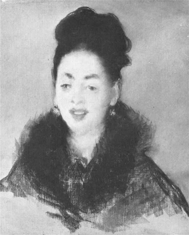 Édouard Manet - Femme en Manteau de Fourrure de Face