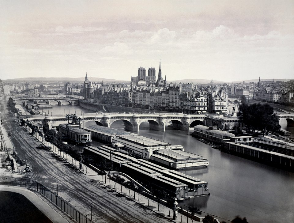 Édouard Baldus, Ile de la Cité, general view - NYPL Digital Collections