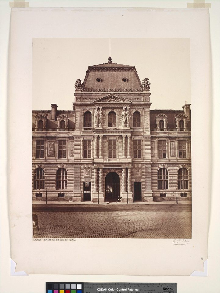 Édouard Baldus, Louvre - Facade on the Rue de Rivoli - NYPL Digital Collections