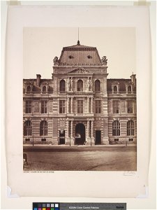 Édouard Baldus, Louvre - Facade on the Rue de Rivoli - NYPL Digital Collections