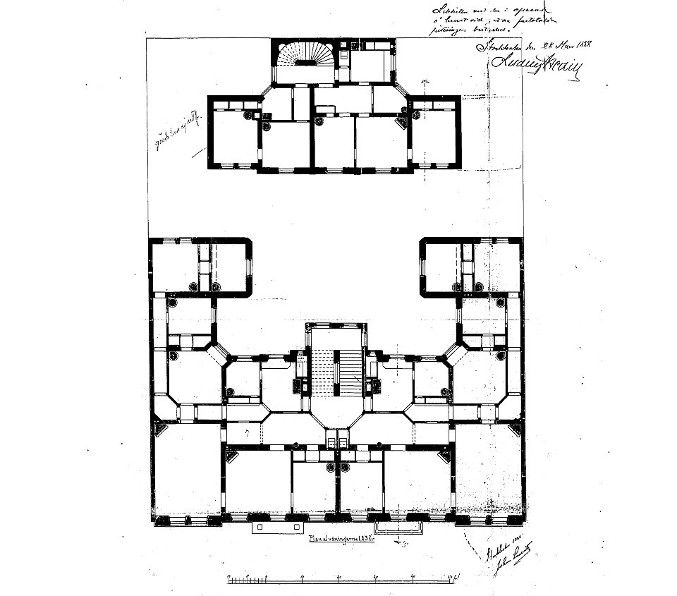 Älgen 23, vån 1-3 tr, ritning 1888