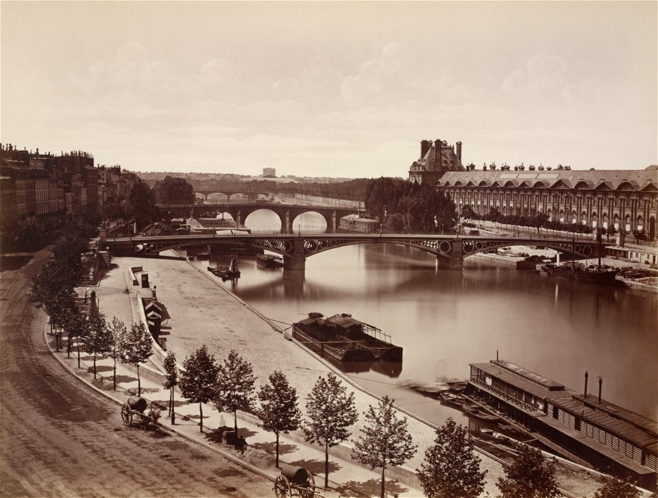 Édouard Baldus, Pont Royal and Louvre - NYPL Digital Collections