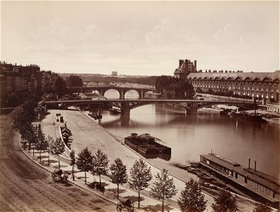 Édouard Baldus, Pont Royal and Louvre - NYPL Digital Collections