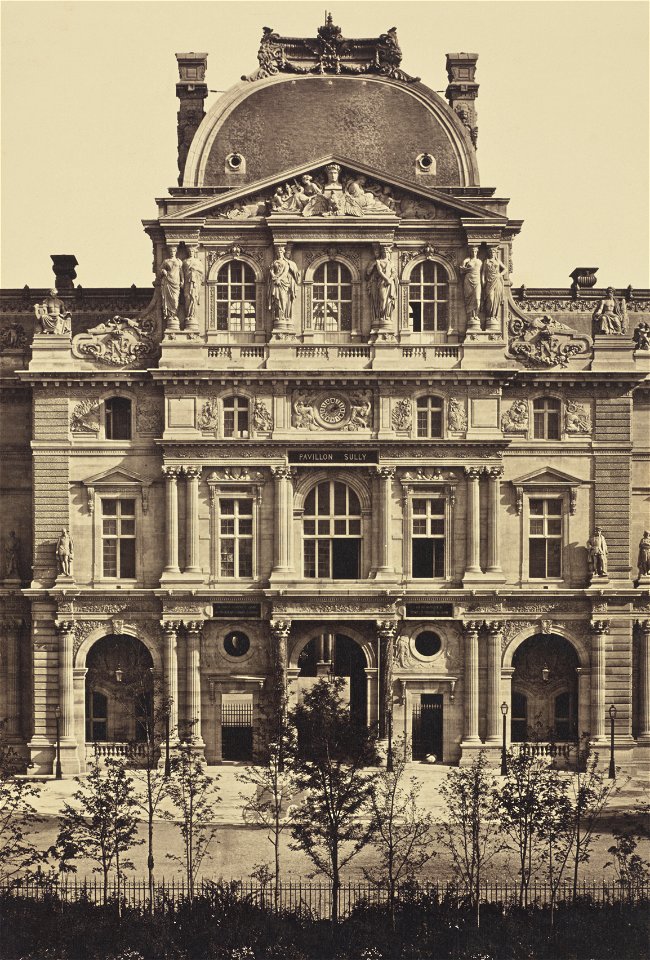 Édouard Baldus, The Pavillon Sully, Louvre, Paris - Getty Museum