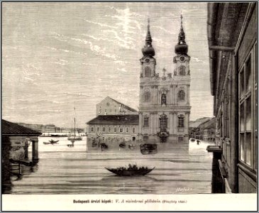 Árvízkép. Vizivárosi plébánia. Mo. és a Nagyvilág, 1876