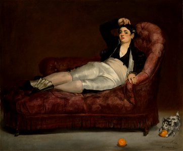 Édouard Manet - Reclining Young Woman in Spanish Costume - 1961.18.33 - Yale University Art Gallery. Free illustration for personal and commercial use.