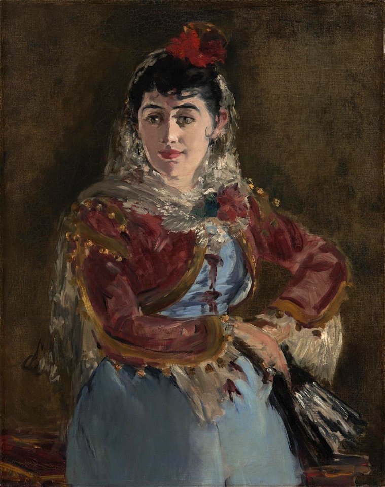 Édouard Manet, 1880, Portrait of Émilie Ambre as Carmen, oil on canvas, 92.4 x 73.5 cm, Philadelphia Museum of Art