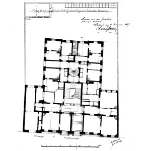 Älgen 13, bottenvån, ritning, 1887. Free illustration for personal and commercial use.