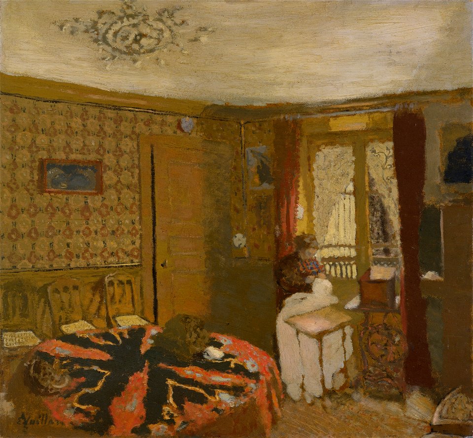Édouard Vuillard, Mme Vuillard Sewing by the Window, rue Truffaut, ca. 1899