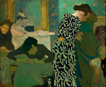 Édouard Vuillard, 1891, The Flowered Dress (O vestido estampado), oil on canvas, 38 x 46 cm, Museu de Arte de São Paulo