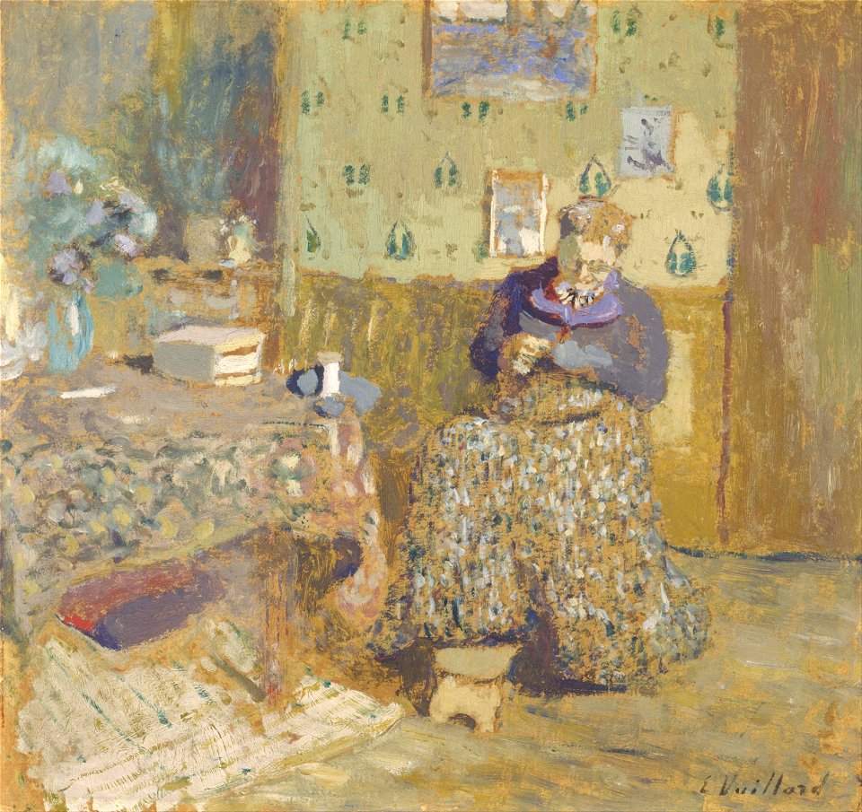 Édouard Vuillard - Madame Vuillard Sewing - Google Art Project