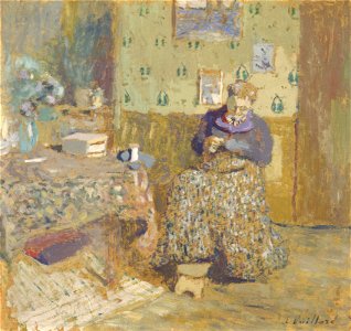 Édouard Vuillard - Madame Vuillard Sewing - Google Art Project