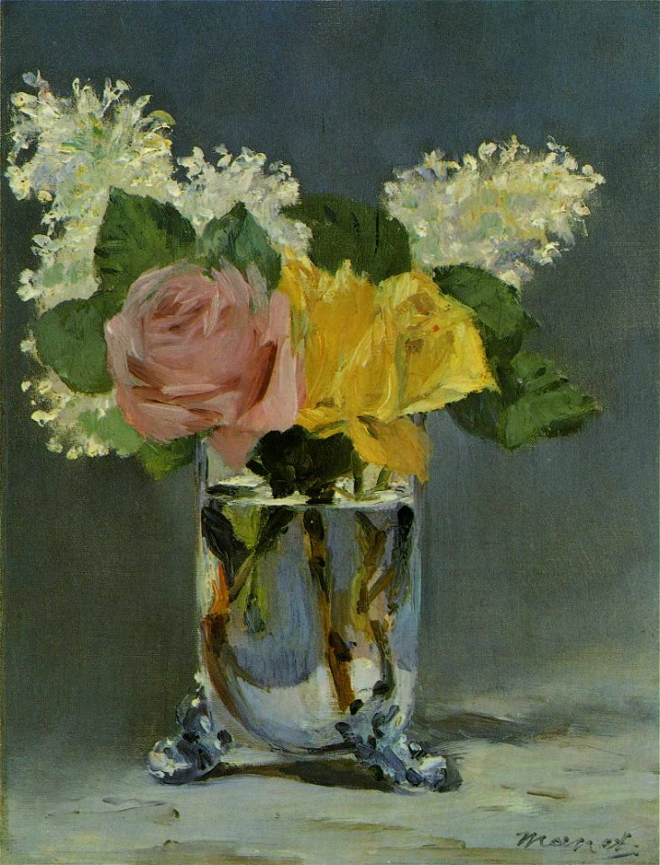 Édouard Manet - Roses et lilas dans un vase (RW 416)