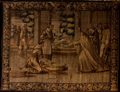 Église Saint-Bonaventure de Lyon - Saint Bonaventure recevant le chapeau de cardinal (tapisserie, Aubusson)