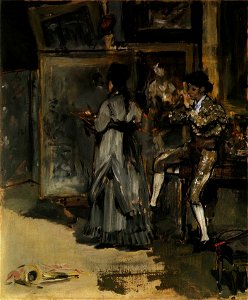 Édouard Manet - Eva Gonzalès en train de peindre dans le studio de Manet